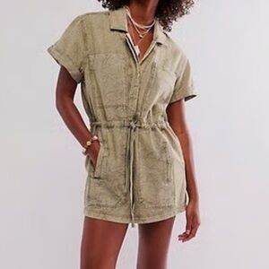 Free People Olive Green Romper